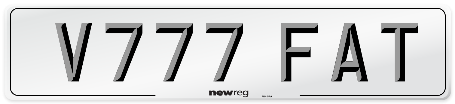 V777 FAT Number Plate from New Reg